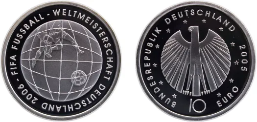2005 10 Euro (FIFA 2006 World Cup) (PF) - Germany | Coins NB