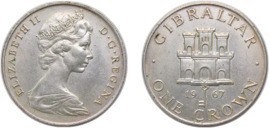 1 Crown - Elizabeth II (Queen Mother) 1980-Gibraltar | Coins NB