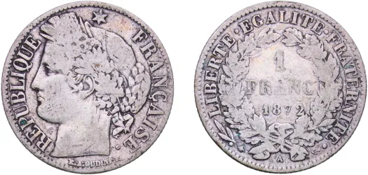 5 FRANCS ARGENT CERES II° REPUBLIQUE 1851 A PARIS SPL - CTMP NUMIS