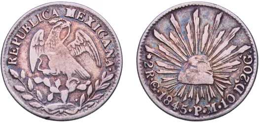 8 Reales 1882 Zs JS (VF) - Zacatecas Mint - Mexico | Coins NB