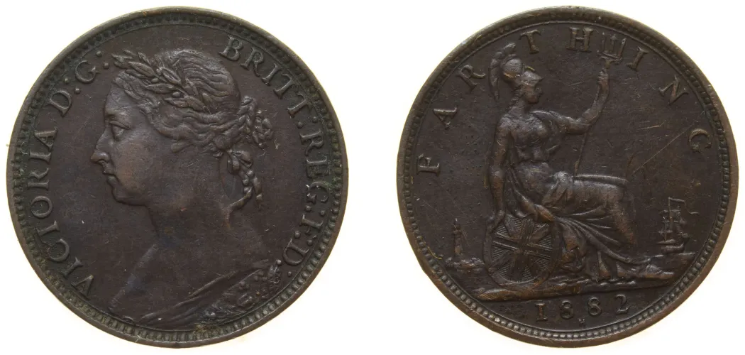 1882 H 1 Farthing - Victoria (2nd portrait; 2nd type) (XF