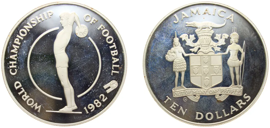 1982 CHI 10 Dollars (World Cup) -Jamaica | Coins NB - Auction