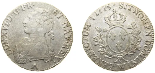 1778 D 1 Écu - Louis XVI -France | Coins NB - Auction - CoinsNB E