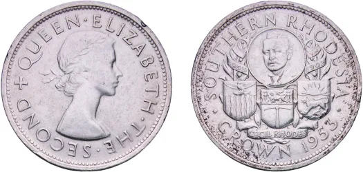 1 Crown - Elizabeth II (Cecil Rhodes) 1953 (NGC MS 62) - Royal