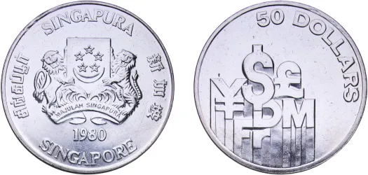 1982 sm 5 Dollars (Benjamin Shears Bridge) (PF) - Singapore Mint