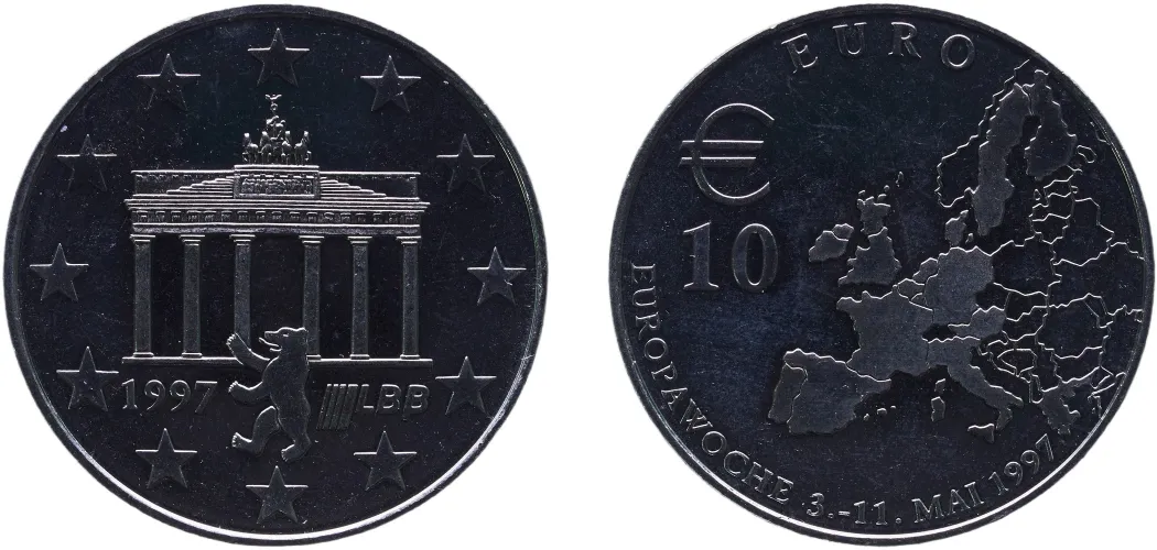 MONNAIE DE PARIS 1997年 10フラン 1.5ユーロ 銀貨 MONNAIE DE PARIS 1997年 10フラン 1.5ユーロ 銀貨