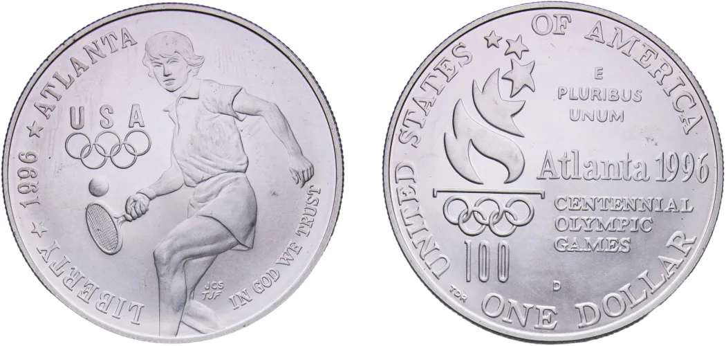 1 Dollar (Atlanta Olympics - Tennis) 1996 D -United States | Coins