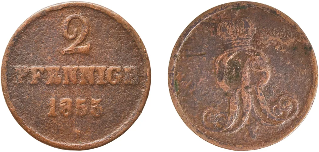 2 Pfennige - George V 1855 -Germany | Coins NB - Auction - CoinsNB