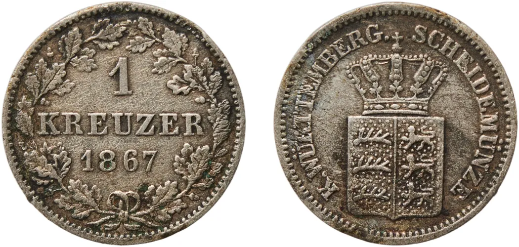 1 Kreuzer - Karl I 1867 -Germany | Coins NB - Auction - CoinsNB E
