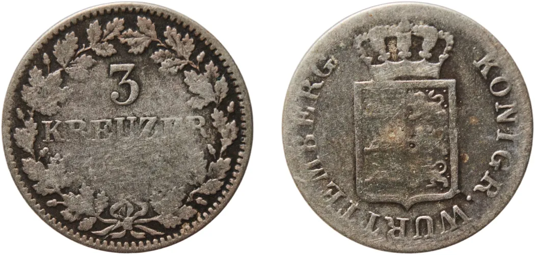 3 Kreuzers - William I 1839 - 1842 -Germany | Coins NB - Auction