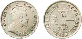 10 Cents - Edward VII 1904 (VF) - Royal Mint (Tower Hill) - China
