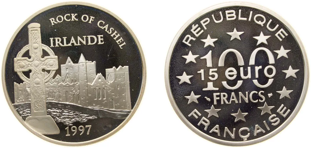 1997 100 Francs / 15 Euro (Rock of Cashel, Ireland) (PF) - France