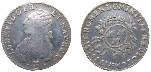1778 D 1 Écu - Louis XVI (VF) - Lyon Mint - France | Coins NB