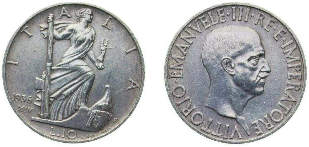 1936 R 10 Lire - Vittorio Emanuele III -Italy | Coins NB - Auction