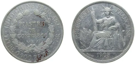 1896 A 1 Piastre (XF) - Paris Mint - French Indochina | Coins NB