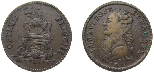 France Kingdom 1776 Jeton - Louis XVI (Optimo Principi) Copper