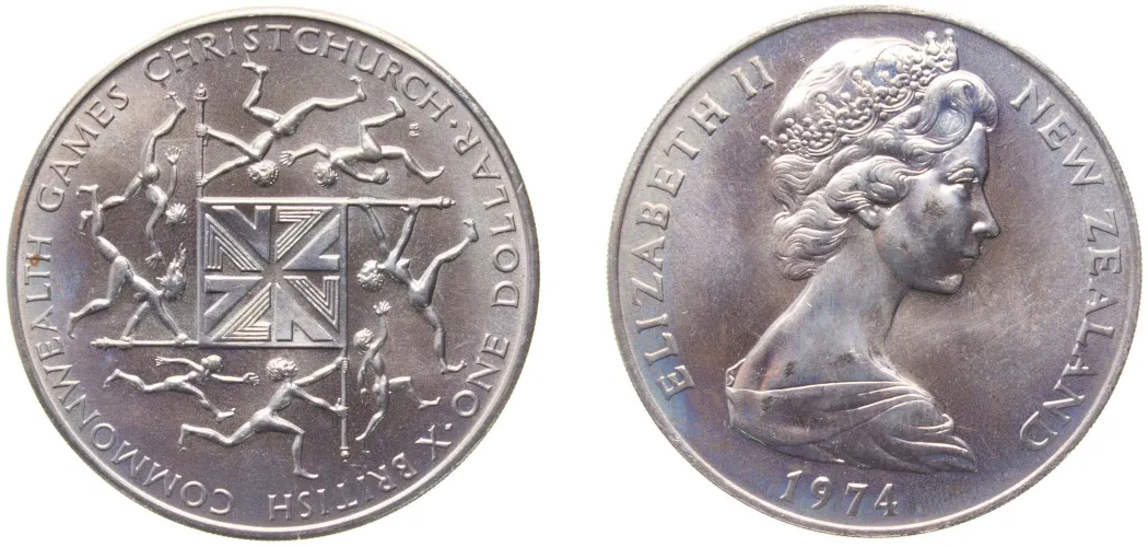 1974 1 Dollar - Elizabeth II (2nd Portrait; Commonwealth Games