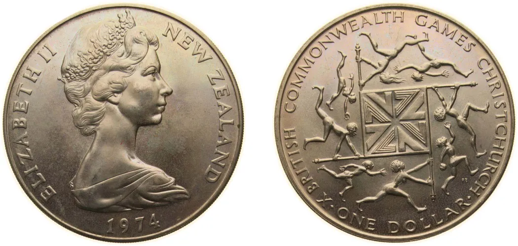 1974 1 Dollar - Elizabeth II (2nd Portrait; Commonwealth Games