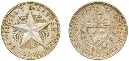 1915 20 Centavos (VF) - Philadelphia Mint - Cuba | Coins NB