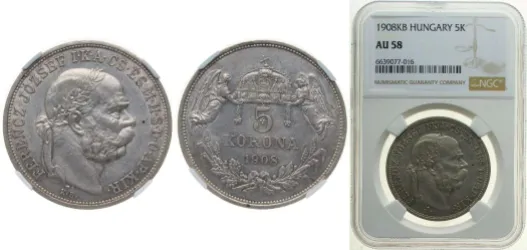 1908 5 Korona - I rFerenc József -Hungary | Coins NB - Auction