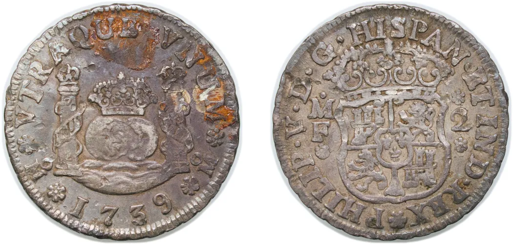 1739 MF 2 Reales - Felipe V (XF) - Mexico City Mint - Mexico