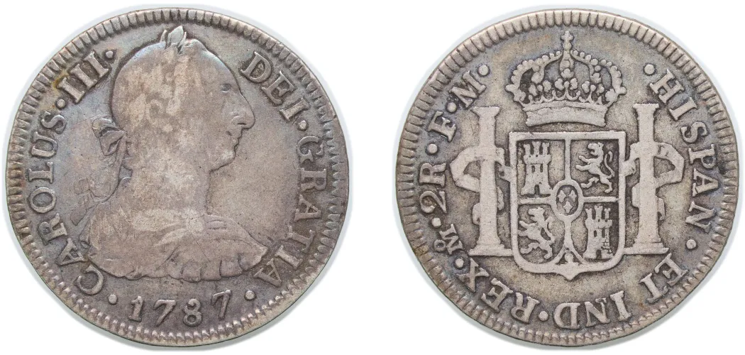 1787 Mo FM 2 Reales - Carlos III -Mexico | Coins NB - Auction