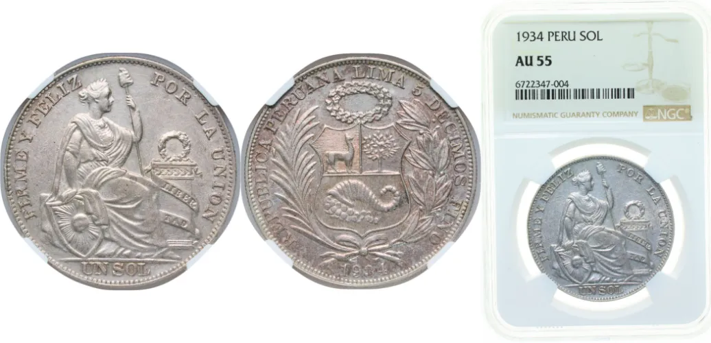 1934 1 Sol -Peru | Coins NB - Auction - CoinsNB E-Auction