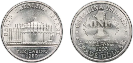 United States 1993 Medal- Santa Catalina Island Trade Dollar The