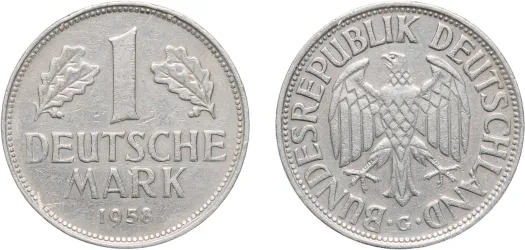 2 Deutsche Mark (Max Planck) 1961 F (VF) - Staatliche Münze Baden