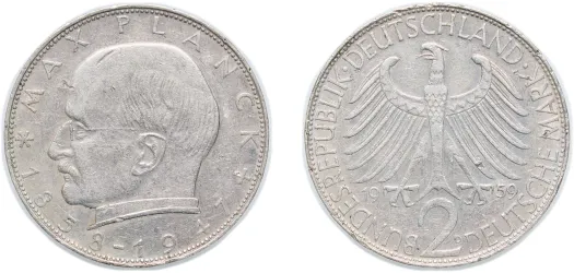 1974 J 2 Deutsche Mark (Theodor Heuss) (UNC) - Hamburgische Münze