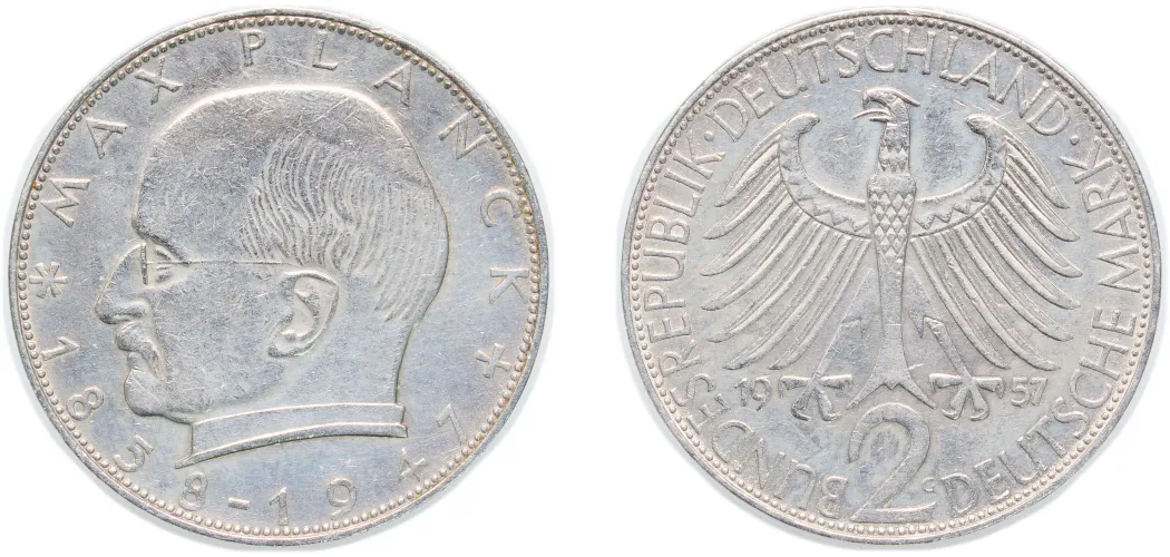 1957 G 2 Deutsche Mark (Max Planck) -Germany | Coins NB - Auction