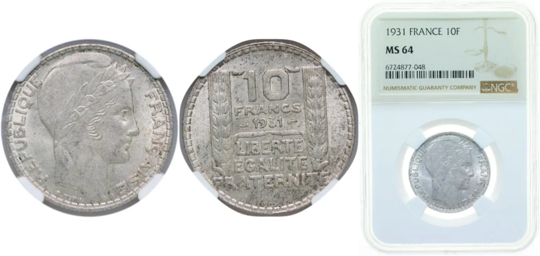 1931 10 Francs (NGC MS 64) - France | Coins NB - Auction - CoinsNB
