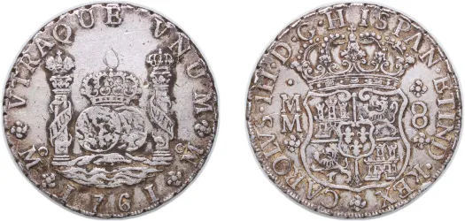 1761 MM 8 Reales - Carlos III (XF) - Mexico | Coins NB - Auction