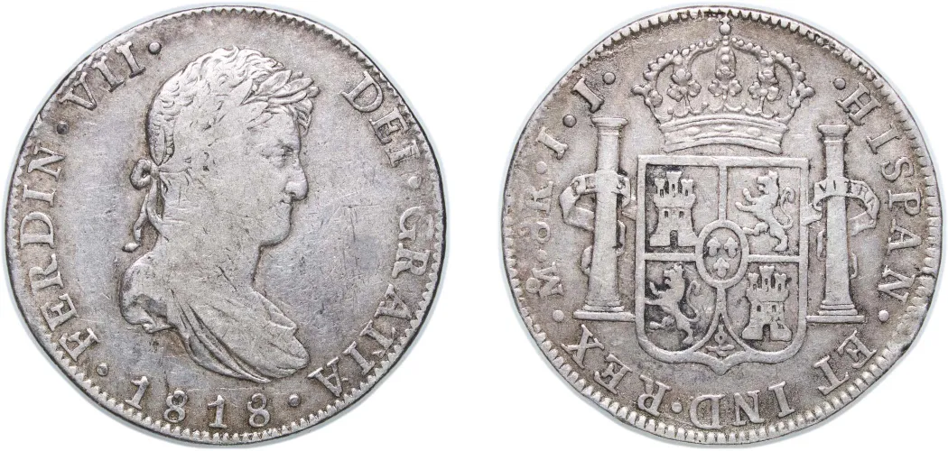 1818 JJ 8 Reales - Fernando VII (VF) - Mexico City Mint - Mexico