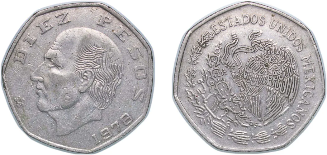 10 Pesos 1978 Mo (XF) - Mexico City Mint - Mexico | Coins NB