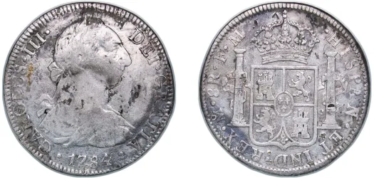 1787 Mo FM 2 Reales - Carlos III (VF) - Mexico City Mint - Mexico