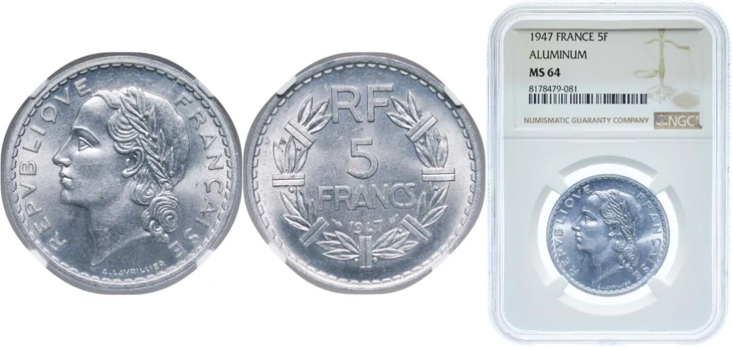 5 Francs 1947 (NGC MS 64) - France | Coins NB - Auction - CoinsNB