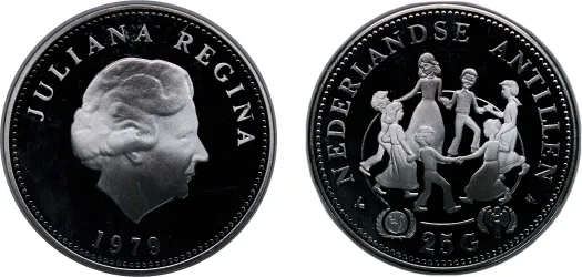 1973 25 Gulden - Juliana (25 Years of Reign) (UNC) - Ottawa Mint