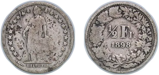 1 Franc (Helvetia standing; silver) 1965 B-Switzerland | Coins NB