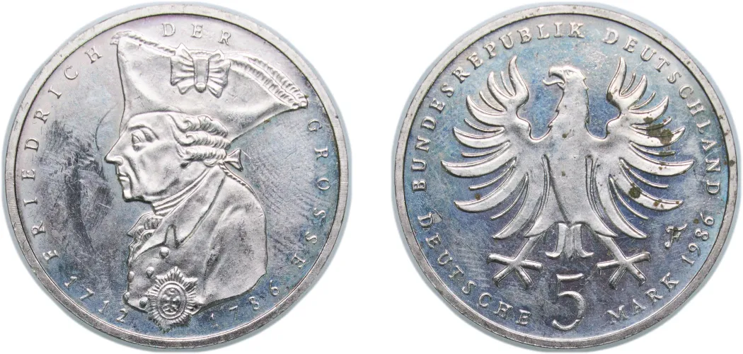 5 Deutsche Mark (Friedrich der Große) 1986 F (UNC) - Staatliche