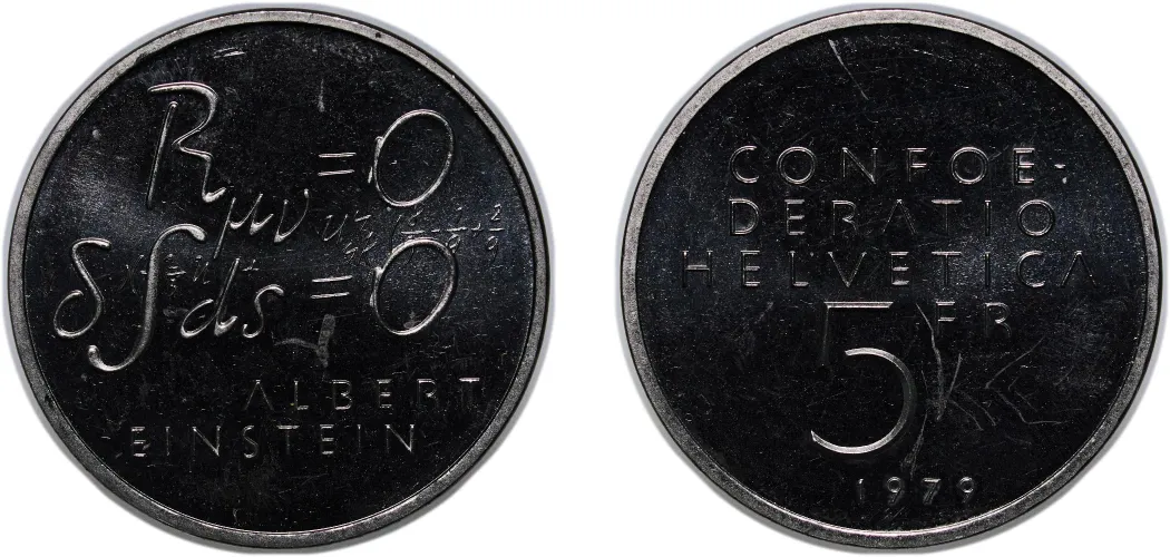5 Francs (Albert Einstein) 1979 (UNC) - Bern Mint - Switzerland