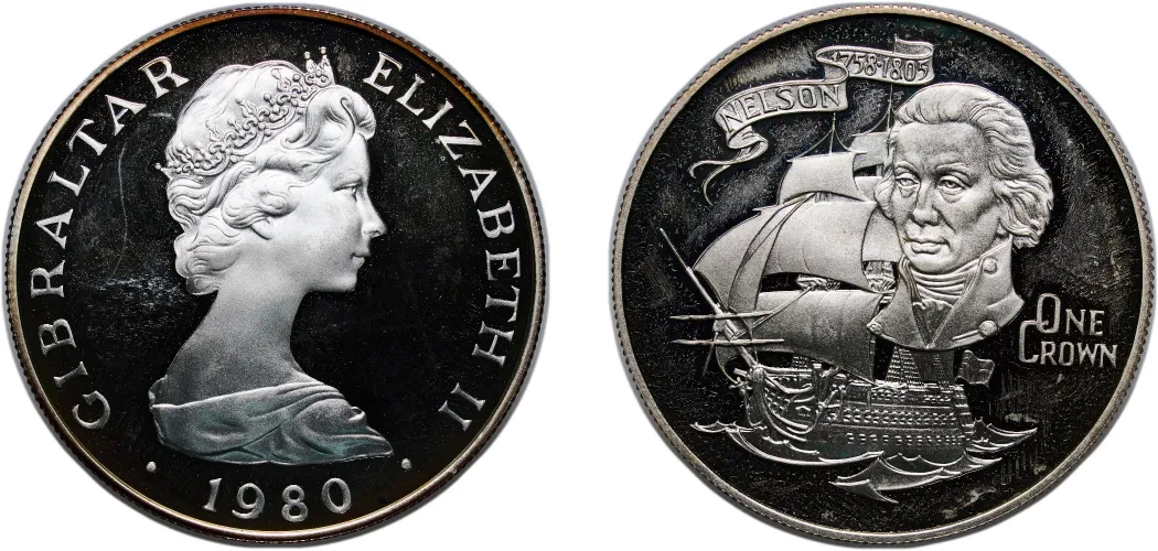 1 Crown - Elizabeth II (Admiral Lord Nelson; Silver Proof) 1980