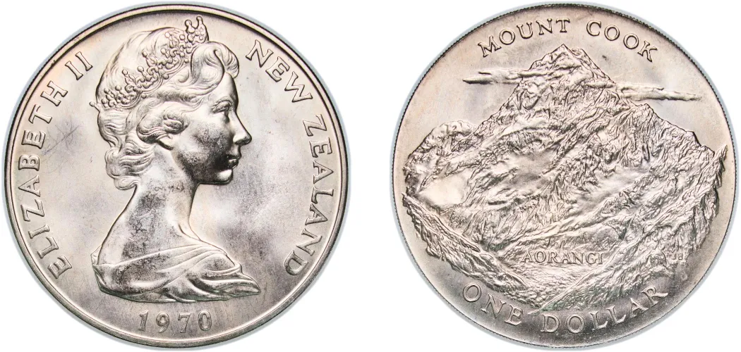 1 Dollar - Elizabeth II (2nd Portrait; Royal Visit) 1970 (UNC