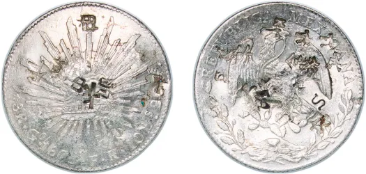 8 Reales 1876 Zs JA (XF) - Zacatecas Mint - Mexico | Coins NB