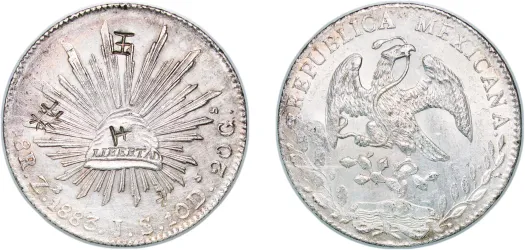 8 Reales 1883 Zs JS-Mexico | Coins NB - Auction - CoinsNB E-Auction