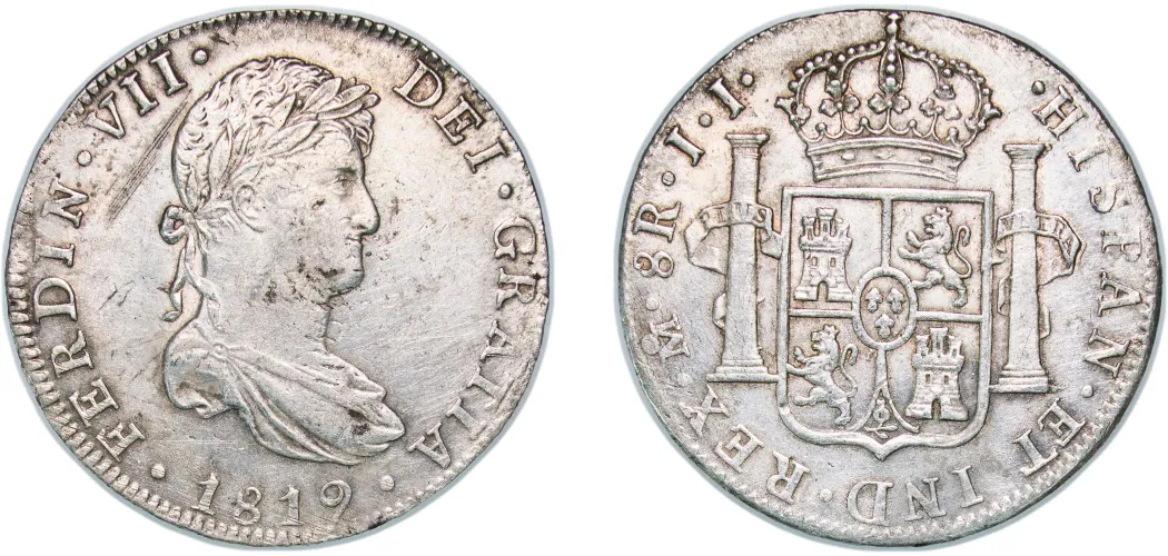 8 Reales - Ferdinand VII 1819 MO JJ (XF) - Mexico City Mint