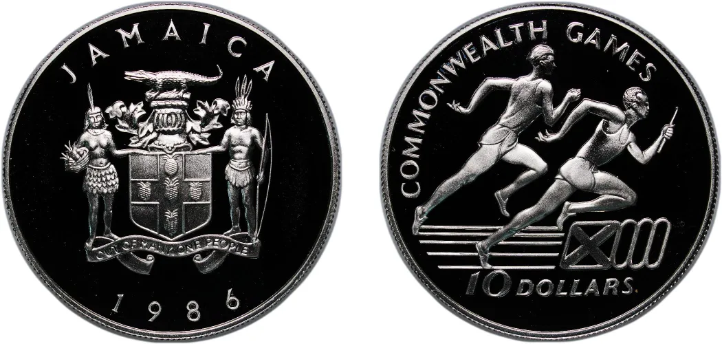 10 Dollars (Commonwealth Games) 1986 (PF) - Jamaica | Coins NB