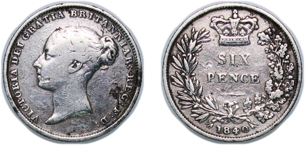6 Pence - Victoria (1st portrait; 1st type) 1840 (VF) - Great
