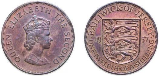 1964 ジャージー 1/12シリング 銅貨 NGC トーン  エリザベス 1964 ジャージー 1/12シリング 銅貨 NGC トーン エリザベス Jersey 1
