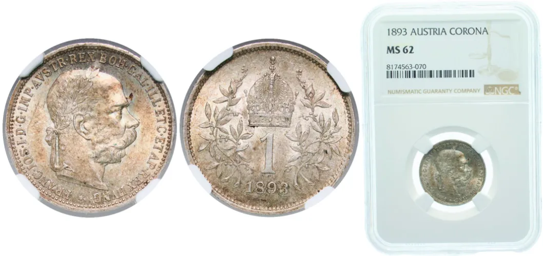 1 Corona - Francis Joseph I 1893 (NGC MS 62) - Austria | Coins NB